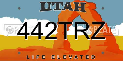 442TRZ Utah License Plate