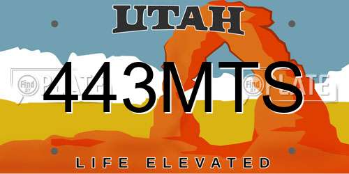 443MTS Utah License Plate