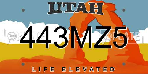 443MZ5 Utah License Plate