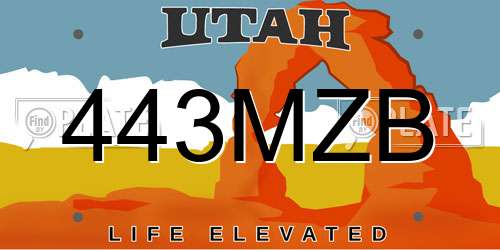 443MZB Utah License Plate