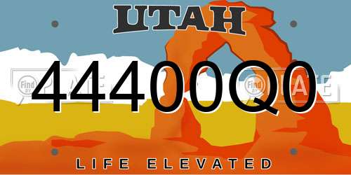 44400Q0 Utah License Plate