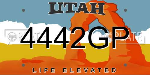4442GP Utah License Plate
