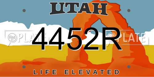 4452R Utah License Plate