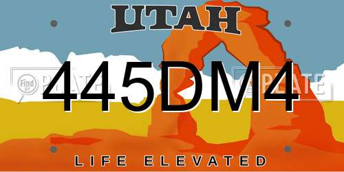 445DM4 Utah License Plate