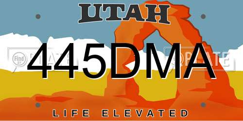 445DMA Utah License Plate