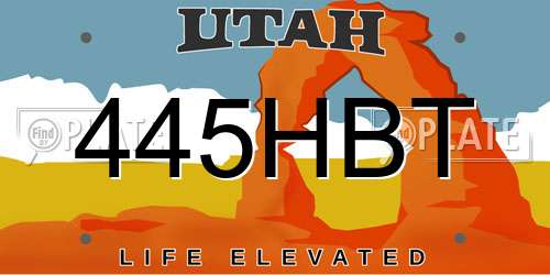 445HBT Utah License Plate