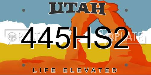 445HS2 Utah License Plate