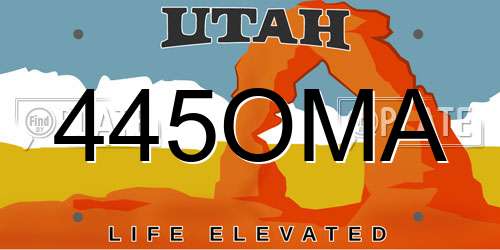 445OMA Utah License Plate