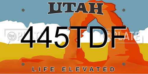 445TDF Utah License Plate