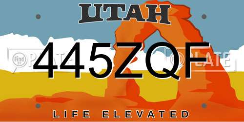 445ZQF Utah License Plate