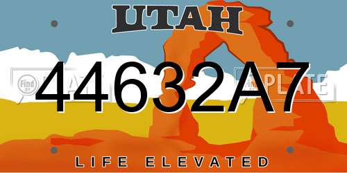 44632A7 Utah License Plate
