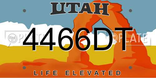 4466DT Utah License Plate