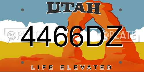 4466DZ Utah License Plate