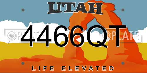 4466QT Utah License Plate