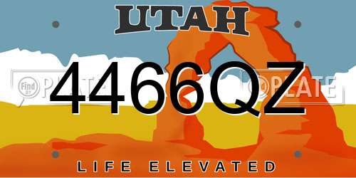 4466QZ Utah License Plate