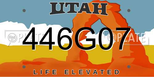 446G07 Utah License Plate