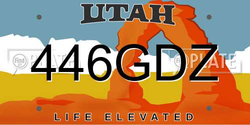 446GDZ Utah License Plate