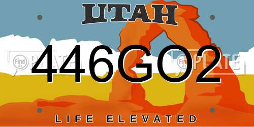 446GO2 Utah License Plate