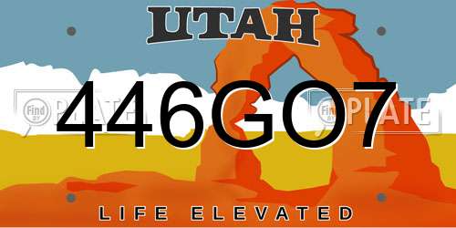 446GO7 Utah License Plate
