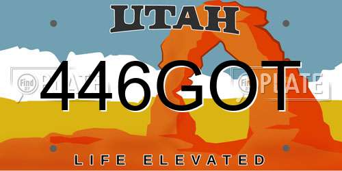 446GOT Utah License Plate