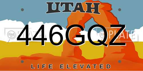 446GQZ Utah License Plate