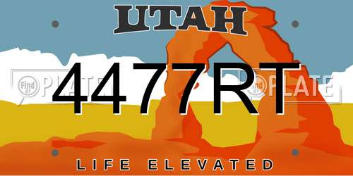 4477RT Utah License Plate