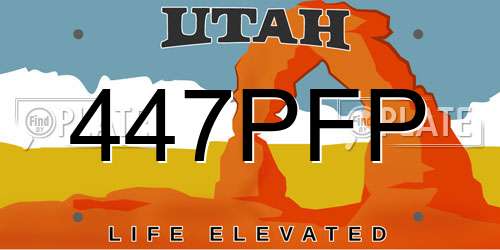 447PFP Utah License Plate