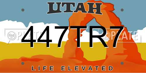 447TR7 Utah License Plate