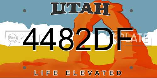 4482DF Utah License Plate