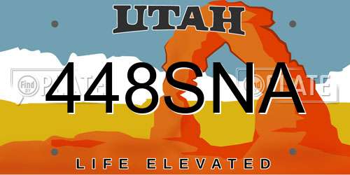 448SNA Utah License Plate