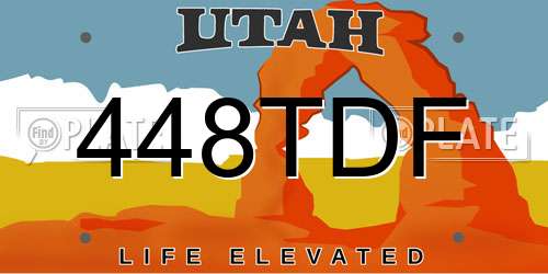 448TDF Utah License Plate