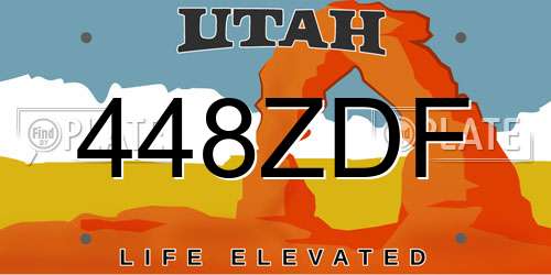448ZDF Utah License Plate