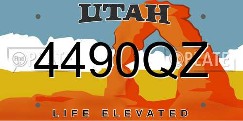 4490QZ Utah License Plate