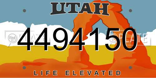 4494150 Utah License Plate