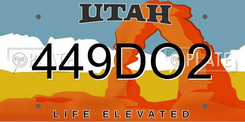449DO2 Utah License Plate