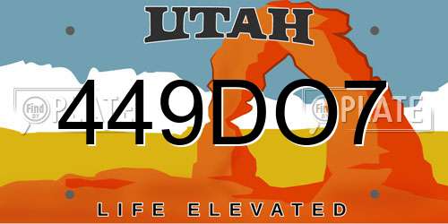 449DO7 Utah License Plate
