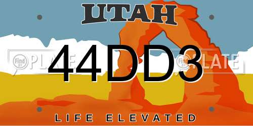 44DD3 Utah License Plate