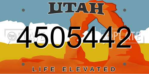 4505442 Utah License Plate