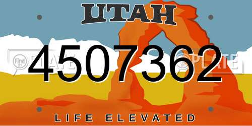 4507362 Utah License Plate