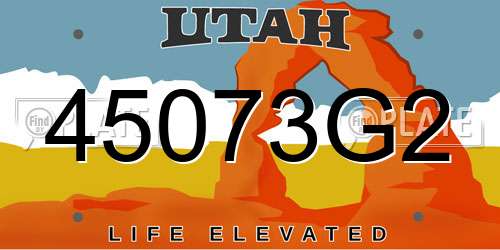 45073G2 Utah License Plate