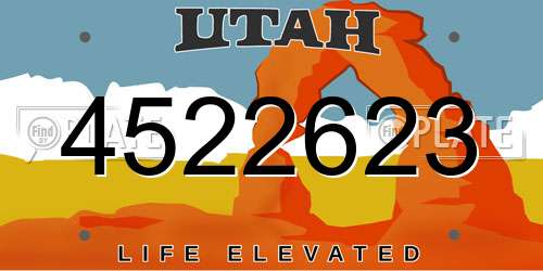 4522623 Utah License Plate