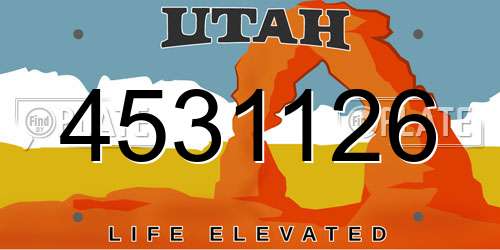 4531126 Utah License Plate