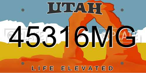 45316MG Utah License Plate