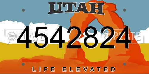 4542824 Utah License Plate