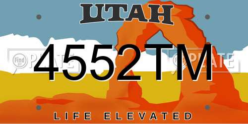 4552TM Utah License Plate