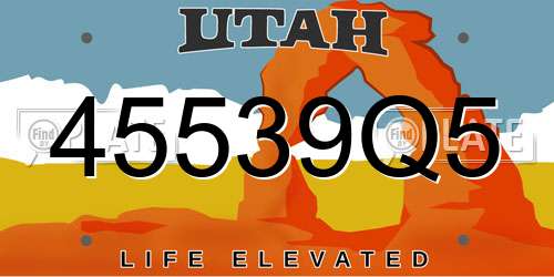 45539Q5 Utah License Plate