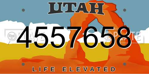 4557658 Utah License Plate