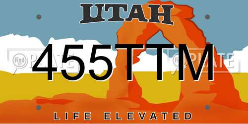 455TTM Utah License Plate