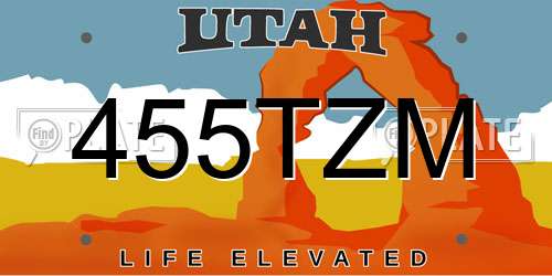 455TZM Utah License Plate