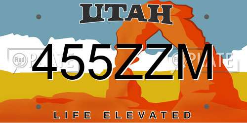 455ZZM Utah License Plate